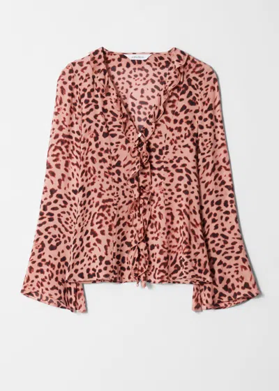 & Other Stories V-neck Ruffle Blouse In Multi