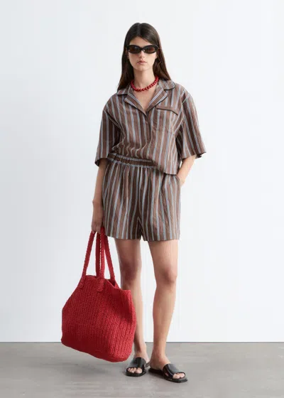 & Other Stories Voluminous Boxer-style Shorts In Brown