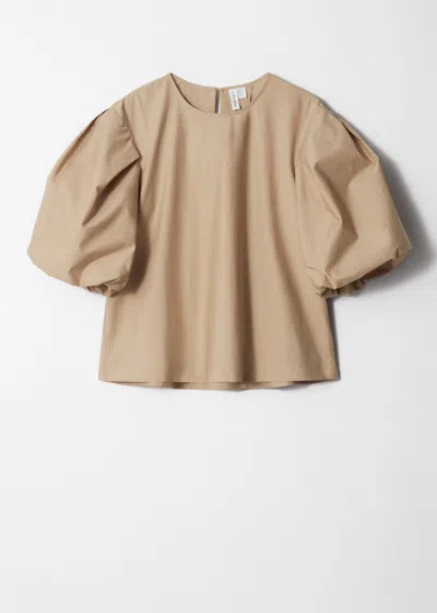 & Other Stories Voluminous Puff-sleeve Blouse In Pink