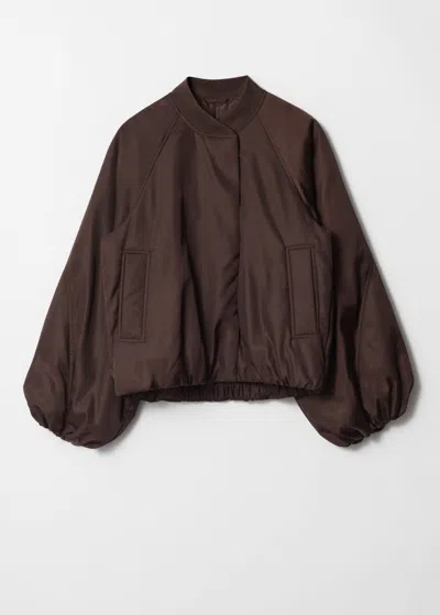 & Other Stories Voluminous-sleeve Bomber Jacket In Brown