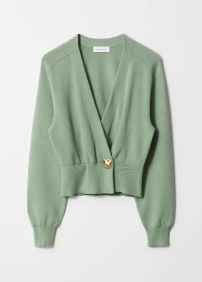 & Other Stories Waisted Knitted Wrap Cardigan In Green
