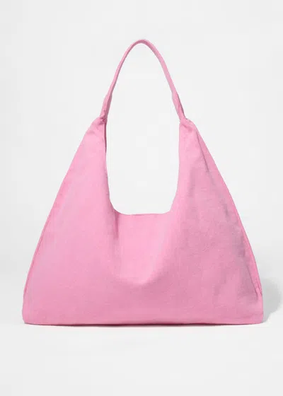 & Other Stories Washed Denim Tote Bag In Pink