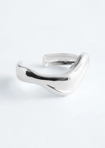 & Other Stories Wavy Cuff Bracelet In Metallic