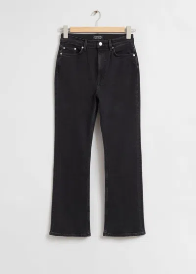 & Other Stories Wide Leg Cropped Jeans In Black