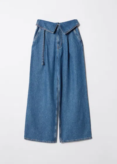 & Other Stories Wide-leg Paperbag Jeans In Blue