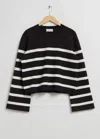 & Other Stories Stripe Crewneck Sweater In Black