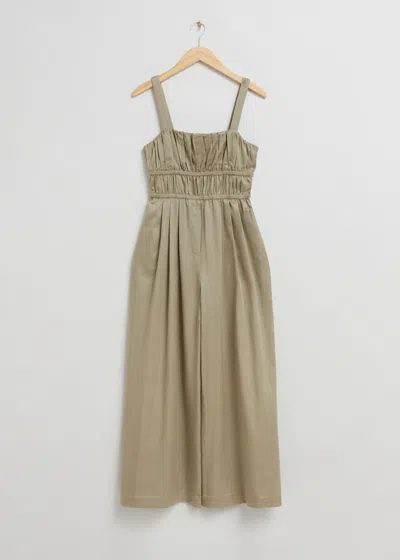 & Other Stories Wide Sleeveless Jumpsuit In Neutral