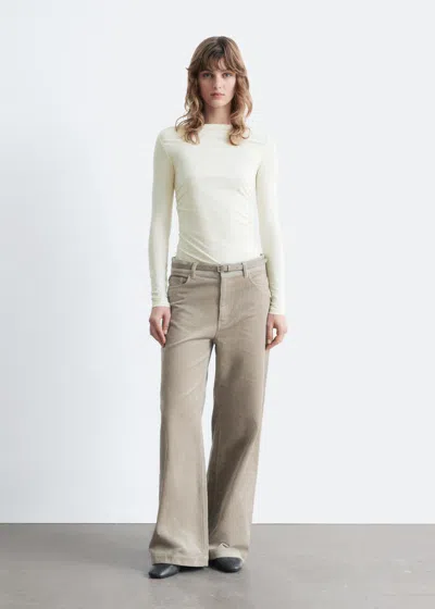 & Other Stories Wide-leg Corduroy Trousers In Neutral