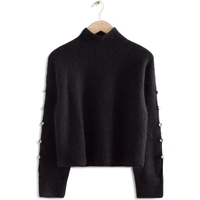 & Other Stories Wool & Mohair Blend Sweater In Black