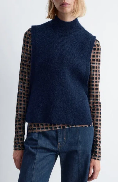& Other Stories Wool & Mohair Side Tie Bib Vest In Blue