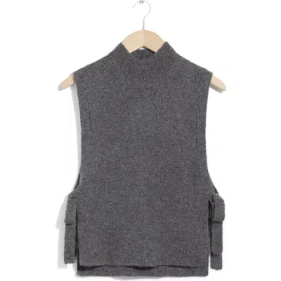 & Other Stories Wool & Mohair Side Tie Bib Vest In Gray