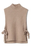 & Other Stories Wool & Mohair Side Tie Bib Vest In Mole Medium Dusty