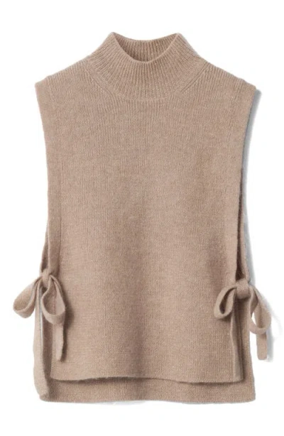 & Other Stories Wool & Mohair Side Tie Bib Vest In Mole Medium Dusty