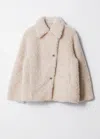 & Other Stories Wool-blend Faux-fur Jacket In Beige