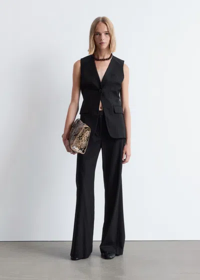 & Other Stories Wool-blend Tailored Waistcoat In Black