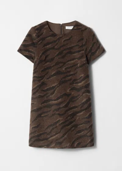 & Other Stories Wool Jacquard Mini Dress In Brown
