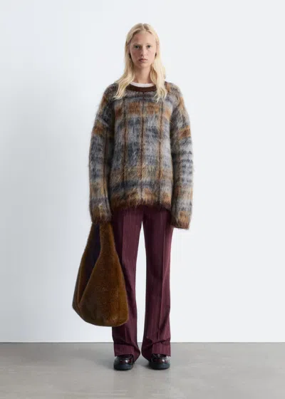 & Other Stories Wool Press-crease Trousers In Burgundy