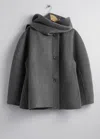 & Other Stories Wool Scarf Jacket In Grey