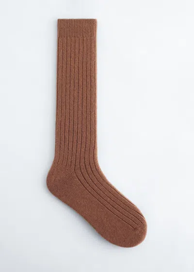 & Other Stories Wool-blend Knee-high Socks In Brown