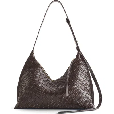 & Other Stories Woven Leather Crossbody Bag In Brown