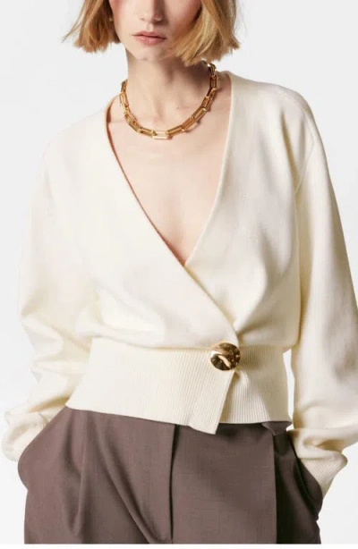 & Other Stories Wrap Cardigan In White Dusty Light