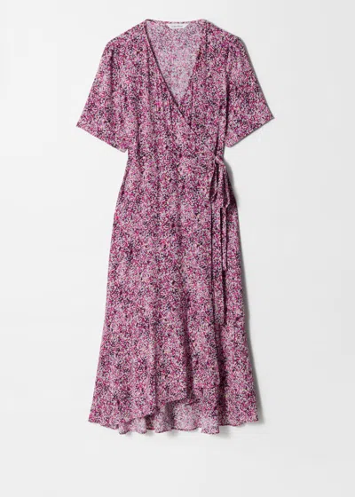 & Other Stories Wrap Midi Dress In Multi