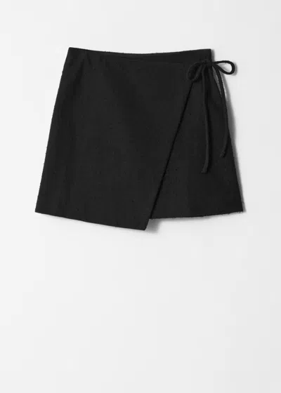 & Other Stories Wrap Mini Skirt In Black