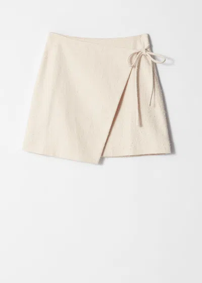 & Other Stories Wrap Mini Skirt In Neutral