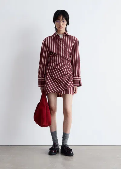 & Other Stories Wrap Shirt Mini Dress In Multi