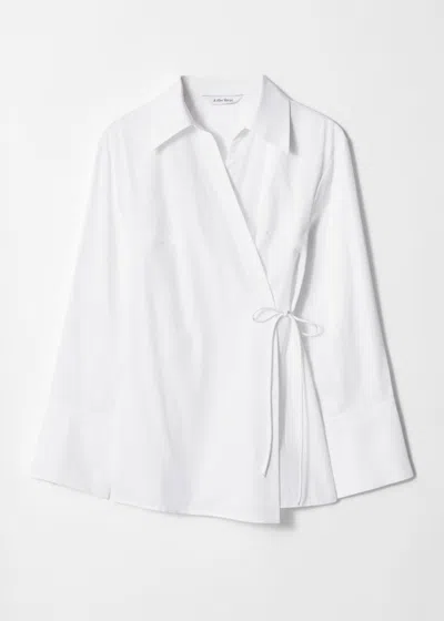 & Other Stories Wrap-tie Shirt In White