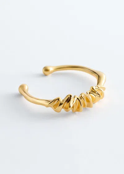 & Other Stories Wrinkled-look Cuff Bracelet In Metallic