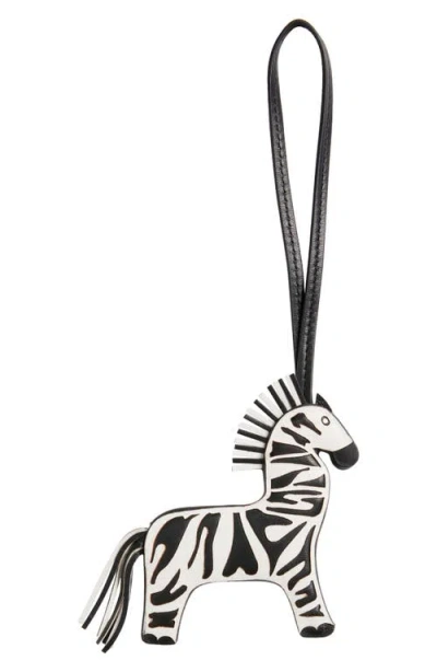& Other Stories Zebra Leather Bag Charm In Black