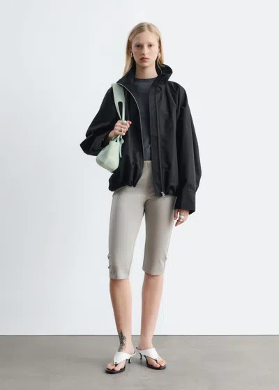 & Other Stories Zip-up Twill Jacket In Black