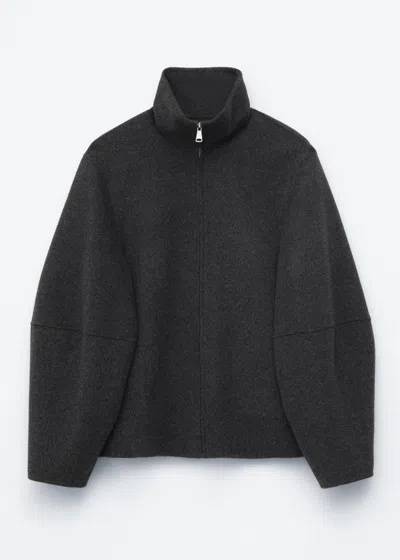 & Other Stories Zip-up Wool Jacket In Black