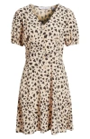 & Other Stories Zora Heart Print Dress In Beige Medium Dusty