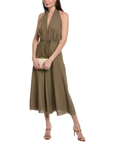 & Rouge Halter Maxi Dress In Green