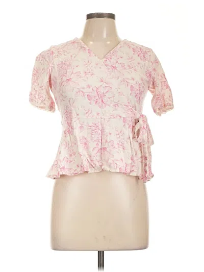 Pre-owned And Short Sleeve Blouse In Pink