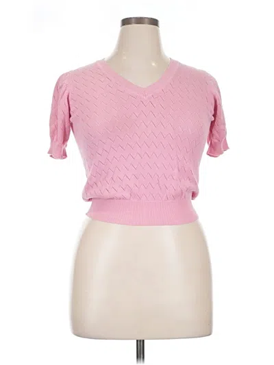Pre-owned And Short Sleeve Top Pink Sweetheart Neckline Tops