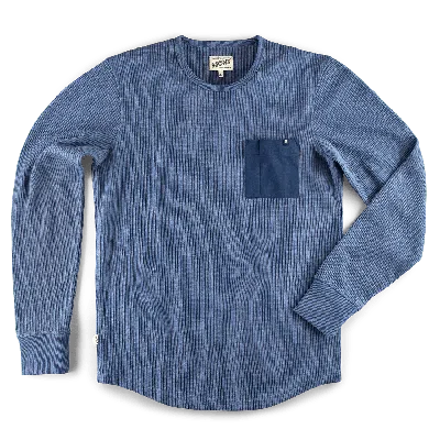 &sons Trading Co Glen Pocket Waffle Crew Sky Blue Marl