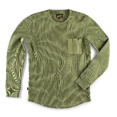 &sons Trading Co Glen Pocket Waffle Crew Surplus Green