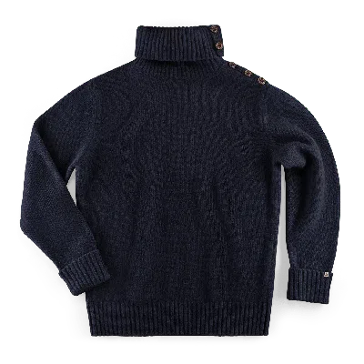 &sons Trading Co Men's &sons Ahab Submariner Rollneck Jumper Navy In Blue