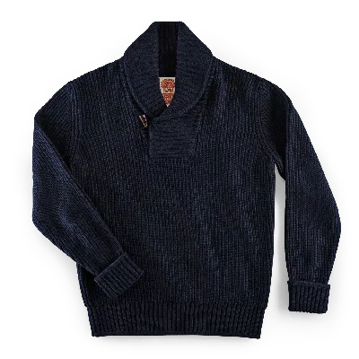 &sons Trading Co Men's &sons Port Shawl Collar Jumper Navy In Blue