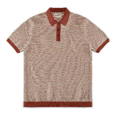&sons Trading Co Men's Belmont Knitted Polo Off White / Auburn In Multi