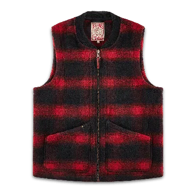 &sons Trading Co Men's Black / Red &sons Kodiak Gilet Red Check In Black/red