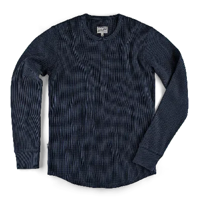 &sons Trading Co Men's Blue Base Waffle Crew Neck Navy