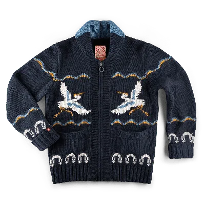 &sons Trading Co Men's Blue Crane Cardigan Navy