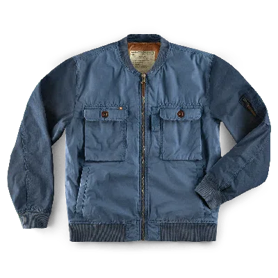 &sons Trading Co Men's Blue Harris Bomber Jacket Navy