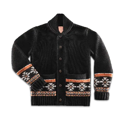 &sons Trading Co Men's Blue Homestead Cardigan Charcoal In Black