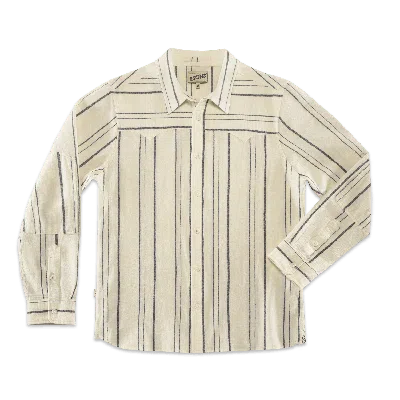 &sons Trading Co Men's Neutrals Folsom Western Shirt Raw / Black Stripe
