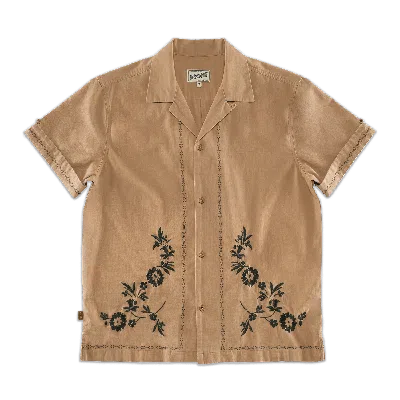 &sons Trading Co Men's Neutrals Luca Embroidered Shirt Tan In Brown